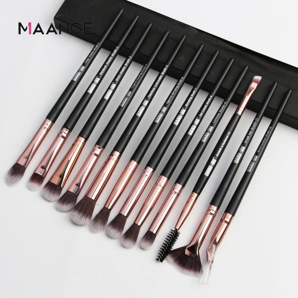 12Pcs Makeup Brushes Set Eyeliner Eyelash Eyebrow
